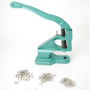 iMeshbean Heavy Duty Hand Press Eyelet Grommet Machine with 3 Die (#0#2#4) & 2000Pcs Golden Grommets Gold Eyelet Craft Tool Kit Hole Punches Machine (1000pcs 1/4 inch）