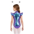 thumbnail image 2 of vastwit Girls Astronaut Leotard Metallic Alien Outfits Outer Space Fighter Bodysuit with Hair Hoop Blue 12, 2 of 7
