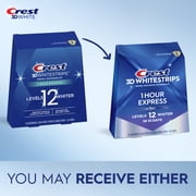 Crest 3D Whitestrips 1-Hour Express At-home Teeth Whitening Kit, 10 Treatments, 12 Levels Whiter in 10 days