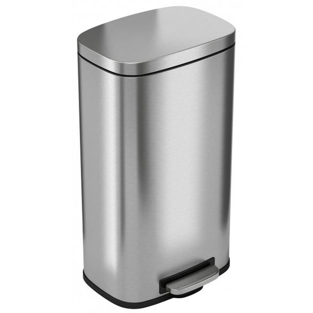 Itouchless Softstep 8 Gallon Stainless Steel Step Trash Can 30 Liter Pedal Kitchen Trash Can Perfect For Office Home And Kitchen Walmart Com Walmart Com