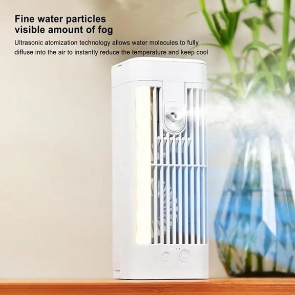Personal Air Conditioners Energy-Saving Personal Mini Air Cooler Misting Fan Night Light Design USB Cable Included USB