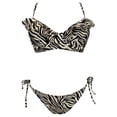 thumbnail image 1 of Traje de Baño Ocean Pacific para Mujer Bikini con Varilla en Top, Escote con Holanes Estampado Negro Talla CH 2 Piezas, 1 of 4