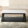 thumbnail image 6 of Steve Silver Vida Modern Genuine Marble Top 48" Rectangle Coffee Table, White, 6 of 8