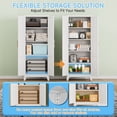 thumbnail image 5 of Kooyon 70.8" White Metal Garage Storage Cabinet with Adjustable Shelves for Pantry Bedroom Office Basement(Required-Assembly), 5 of 9