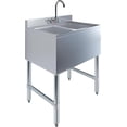 thumbnail image 2 of Stainless Steel Two Compartment Under Bar Sink with Faucet 24 x 18, 2 of 3