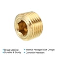 thumbnail image 4 of Unique Bargains 1/8 'npt Laiton Hexagonal Fraisé Bouchons contre-Foncé Interne Hexagonal Douille Bouchons Mâle Raccords 12 Pack, 4 of 6