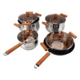 thumbnail image 1 of Cooking Stainless Steel Cookware Set Wooden Handle Multifunctional Kitchen Cooking Set for Steaming Boiling Making Soup, 1 of 7