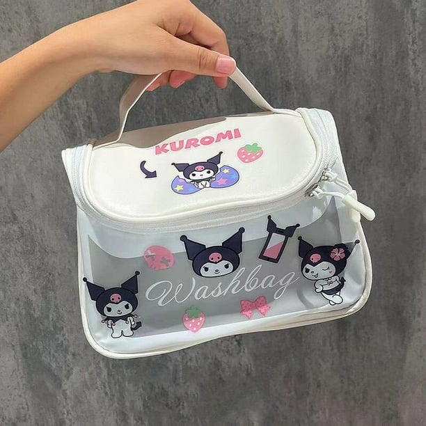 Sanrio Hello Kitty Kuromi-neceser de viaje de gran capacidad, bolsa de maquillaje transparente Kawaii Cinnamoroll, resistente al agua LIUWENJING unisex