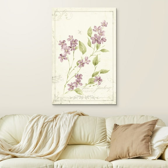 wall26 Canvas Wall Art - Vintage Style Small Purple Flowers - Giclee Print Gallery Wrap Modern Home Art Ready to Hang - 16x24 inches