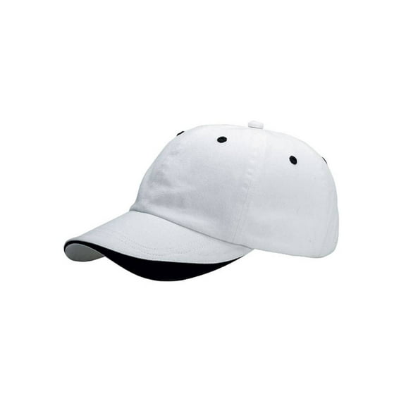 6 PANEL BRUSHED COTTON TWILL CAP - Cream/Black