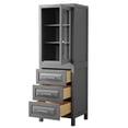 thumbnail image 2 of Wyndham Collection Daria 3-drawer Wood Linen Tower Cabinet in Gray/Chrome, 2 of 3