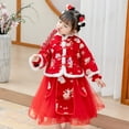 thumbnail image 7 of Otqutp Embroidery Tang Suit for Toddler Kids Baby Children Fairy Dresses for Chinese New Year Lined Warm Princess Performance Dresses with Bag (Red-A,3-4 Years), 7 of 7