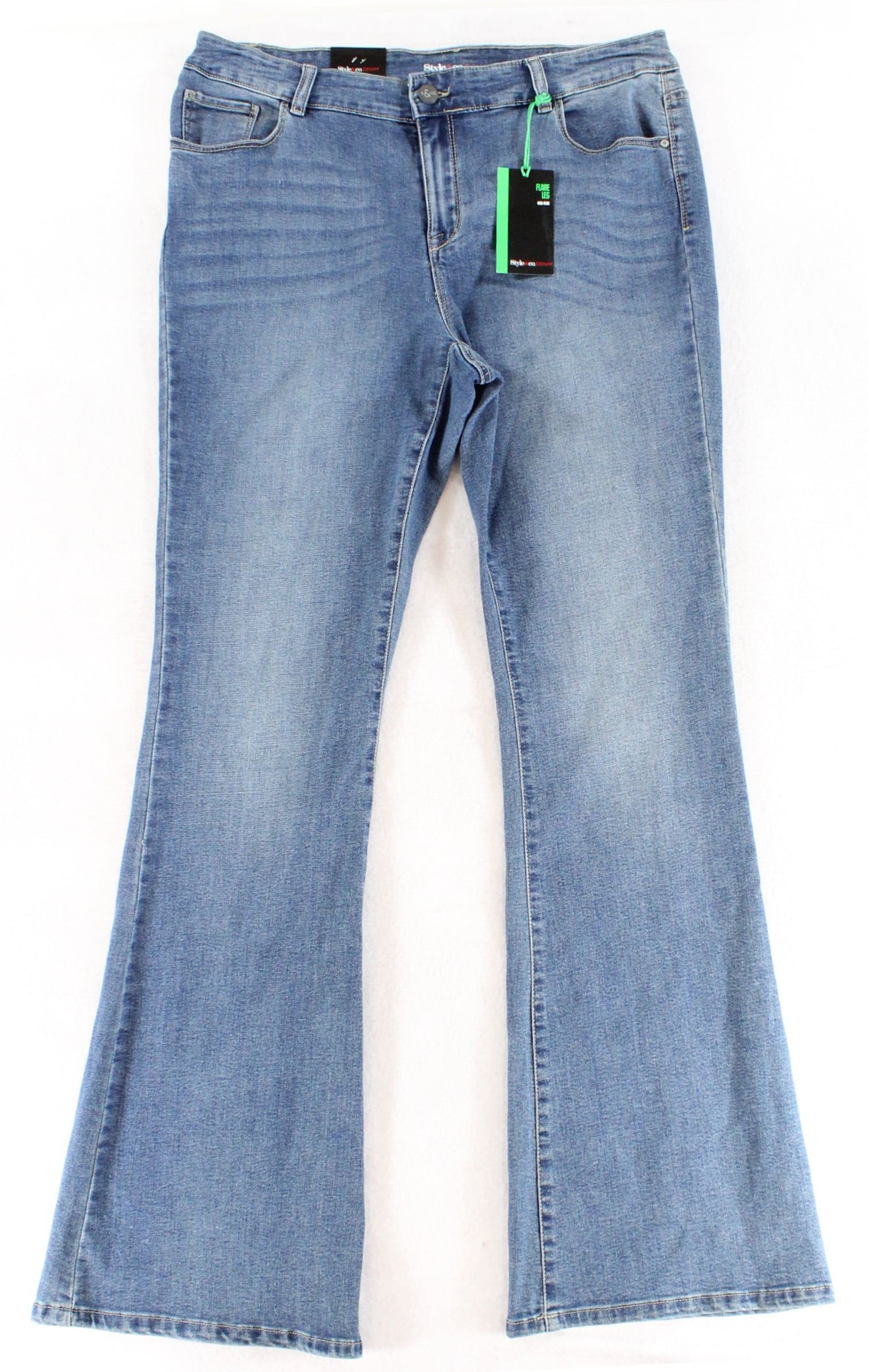 Style & Co. NEW Washed Blue Women's Size 14W Plus Flare Leg Jeans ...