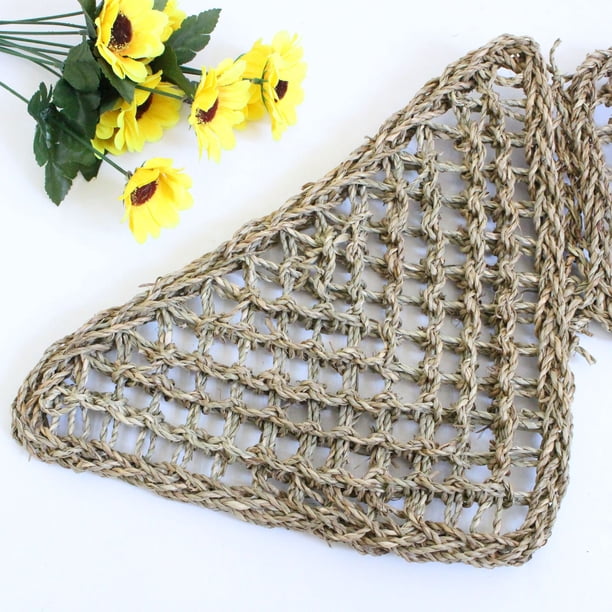 1 Tumbona para lagartos, de fibras naturales de pastos marinos para anoles, dragones barbudos, geckos, iguanas y cangrejos ermitaños, rectangular, 20*20*28 cm