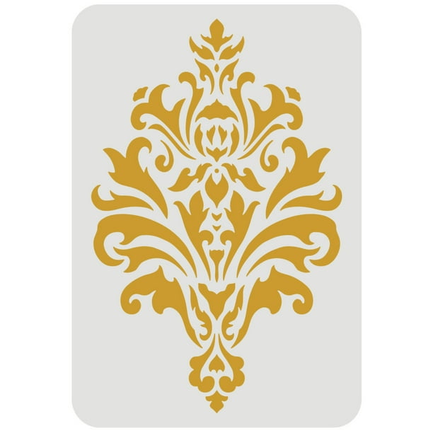 1pc Damask Stencil 29.7x21cm Reusable Damask Wall Stencil Damask Floral