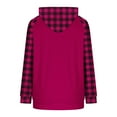 thumbnail image 5 of EchfiProm Sweatshirts for Womens Pullover Cute Hoodies Plaid with Pockets Hooded Ladies Tops Long Sleeve, 5 of 6