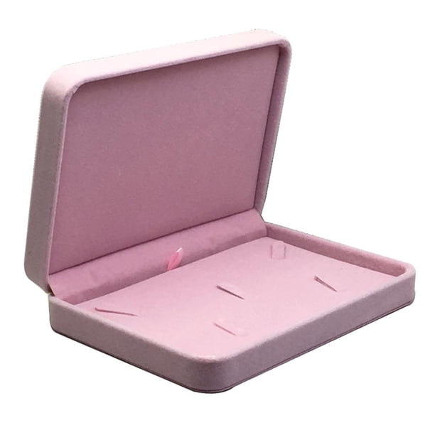 Conjunto de , bandeja portátil, pendientes, pendientes, Rosado Hugo Caja de visualización del collar de terciopelo