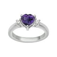thumbnail image 1 of Bague pour Femmes en Forme de Cœur 8MM Améthyste Solitaire Argent Sterling 925, 1 of 2