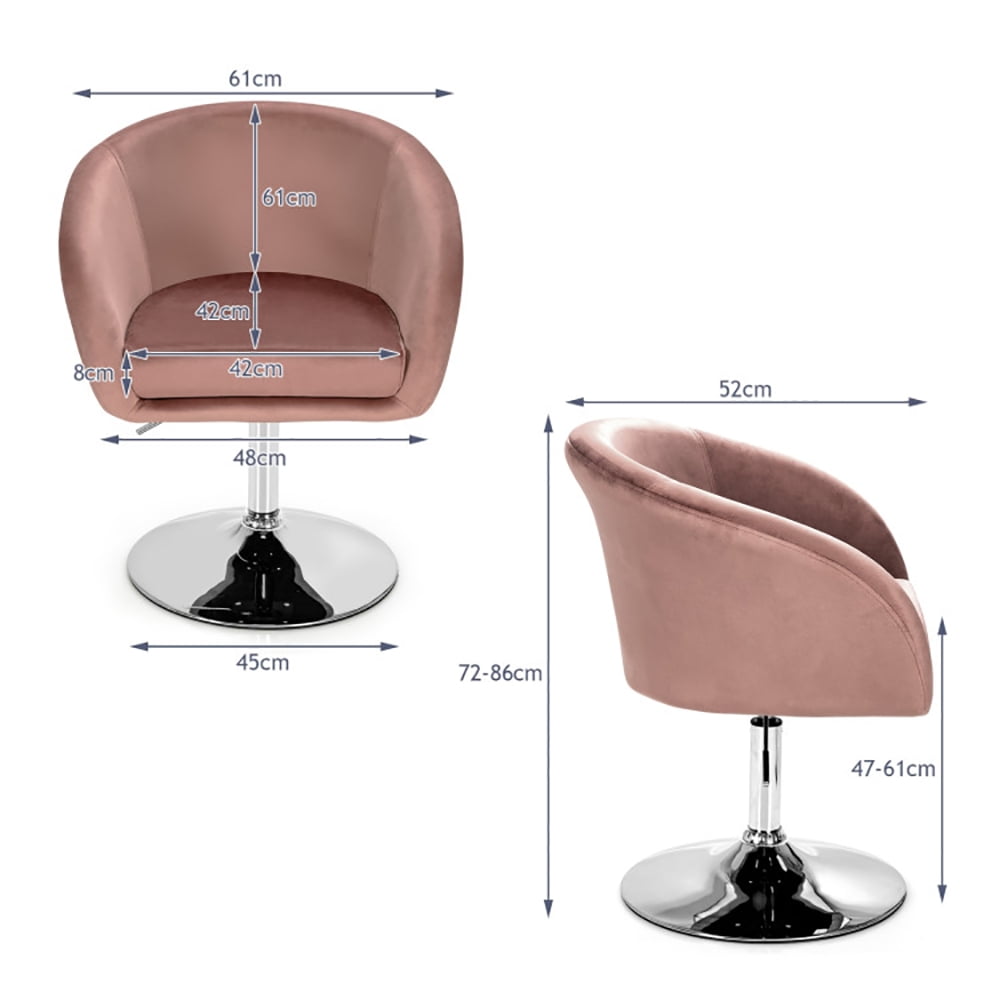 Finihen Modern Vanity Chair, 360 Degree Swivel Makeup Stool Accent Chair with Round Back and Metal Base, Makeup Chair for Living Room Bedroom Lounge Pub, Pink Finihen Modern Vanity Chair, 360 Degree Swivel Makeup Stool Accent Chair with Round Back and Metal Base, Makeup Chair for Living Room Bedroom Lounge Pub, Pink