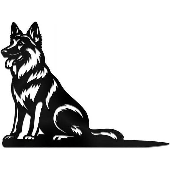 Stainless Steel Garden Stake Ground Insert Decor for Yard Lawn Garden Decoration Dog 200x268x2mm