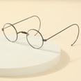 thumbnail image 3 of Agstum Retro Small Round Gold Wire Rim Eyeglasses Optical Glasses Frame with Cable Arms, 3 of 5