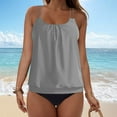 thumbnail image 5 of felwors Two Piece Tankini Swimsuits for Women Blouson Bathing Suits Modest Swimwear(Grey, XXL), 5 of 7