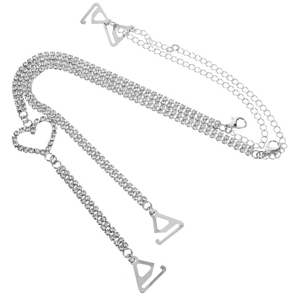 BRIGHTFUFU Rhinestone Dress Straps 1 Pair Metal For Strapless Dresses And Tops