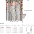 thumbnail image 5 of Pink Rose Shower Curtain for Bathroom Illusion Floral Butterfly Bath Curtain Wood Background Shower Curtain, 5 of 6