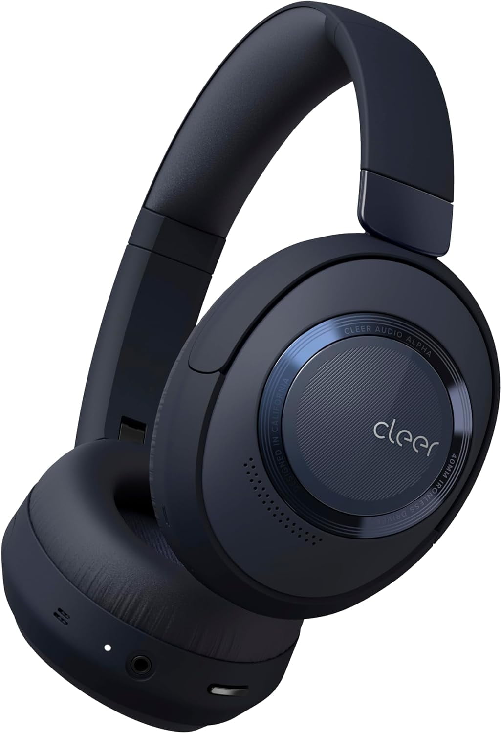 Cleer Audio ALPHA Over-Ear Adaptive ANC Noise-Canceling Bluetooth Headphones with Microphones - Midnight Blue