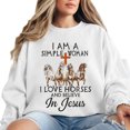 thumbnail image 2 of I Love Horses and Believe in Jesus Sweatshirt for Women, Christian Horse Lover Crewneck, Sizes S-3XL, 2 of 6