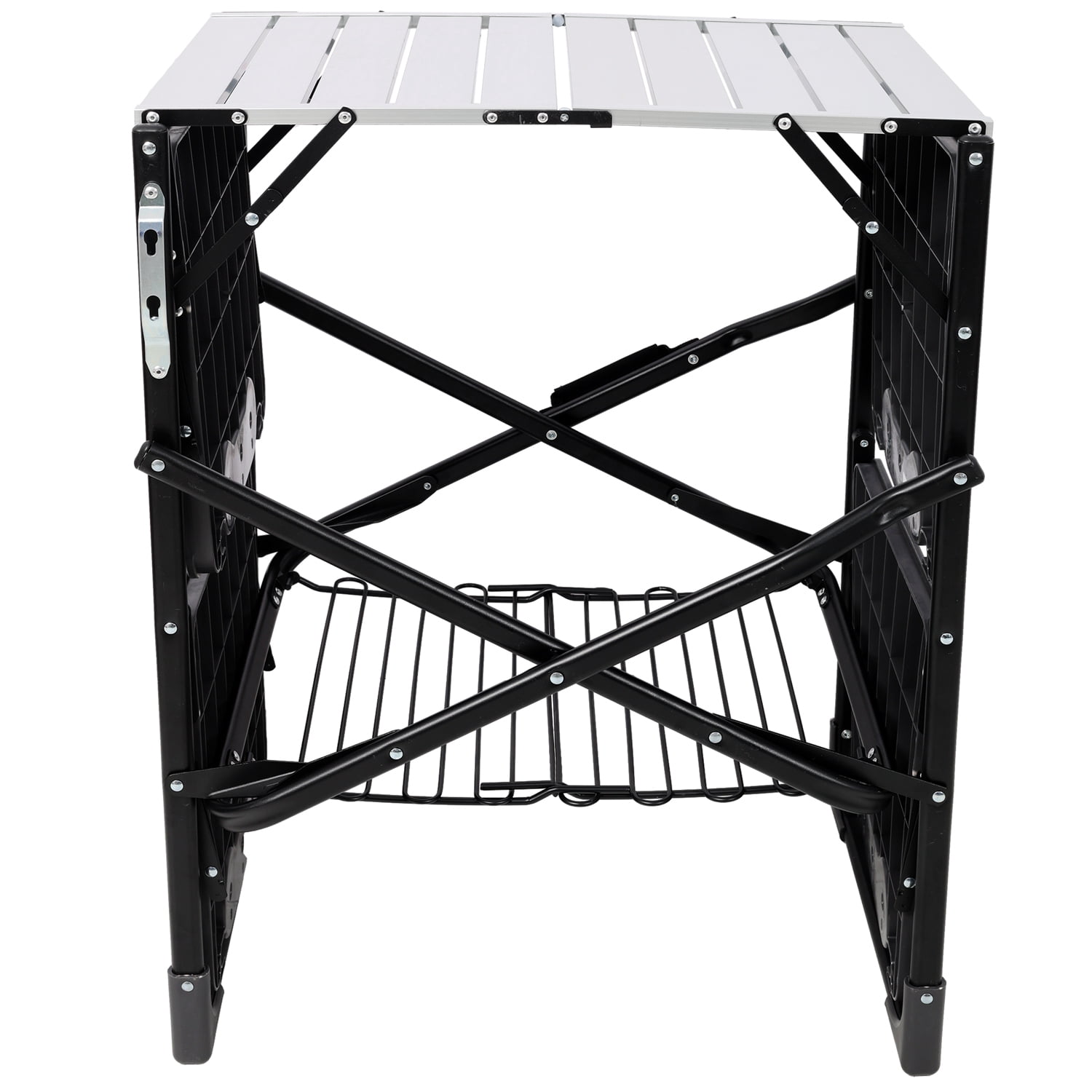 Folding Camping Kitchen Table with Lantern and 4 Side Tables