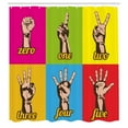 thumbnail image 3 of Ambesonne Collage Shower Curtain, Colored Number Hands, 69"Wx84"L, Yellow Green, 3 of 5