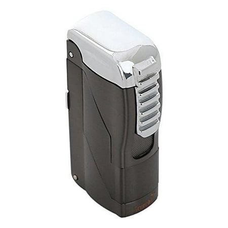 Torch Lighter With Punch Scorch Torch Meteora Double Jet Flame Butane Cigarette Cigar Torch Lighter with 3 Cigar Punch (Gunmetal) Gunmetal ()