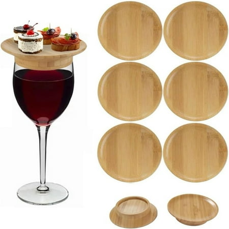 

Tkrady 6Pcs Wooden Charcuterie Toppers Glass Topper Coasters Plate Mini Charcuterie Board Topper Glass Charcuterie Board Topper for Family Restaurant Bar