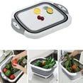 thumbnail image 6 of Collapsible Washing Up Bowl, Multi Function Bowl Drying Rack, Portable Cutting Board, Retractable Drain Washing Basket Basin Vegetable Fruit Tray for for Camping, Picnic, Kitchen, 6 of 7