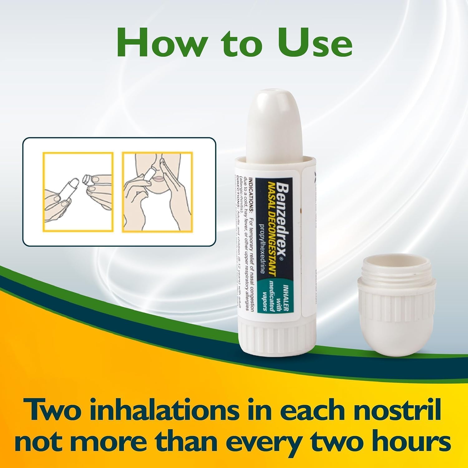 Benzedrex Nasal Decongestant Inhaler, Medicated Nasal Vapor Inhaler, 1 Count (pack of 18)