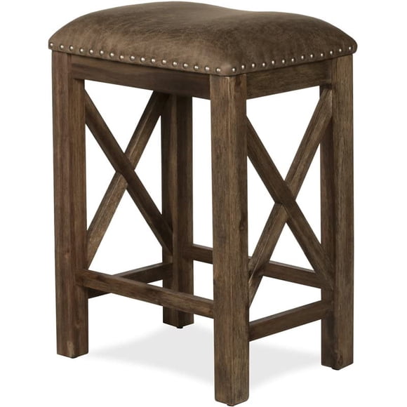 Hillsdale Furniture Willow Bend Stationary Backless Counter Height Stools, Set of 2, Antique Brown Walnut