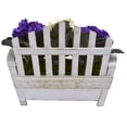 thumbnail image 3 of Nearly Natural African Violet Artificial Plant in Wooden Bench Planter, 3 of 3