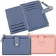 thumbnail image 1 of Mini tarjetero de piel sintética para hombre y mujer, cartera con 6 tarjeteros, bolsa para dinero (rosa y azul), 2 uds. ER, 1 of 5