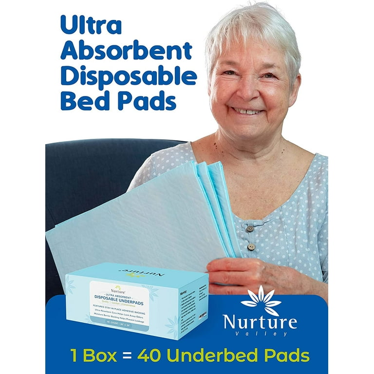 Extra Large Disposable Incontinence Bed Pad 10 Count Size 36Wx36L Underpad for
