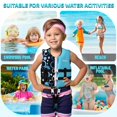 thumbnail image 3 of Boglia Toddler Swim Vest Kids Life Jacket, Flotation Buoyancy Swimwear Trainer Aid Vest with Adjustable Safety Strap, Age 1-9 Years/18-77lbs, Blue Bubble, 3 of 6