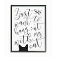 thumbnail image 2 of Stupell I Just Want to Hang Out With My Cat Framed Giclee Texture Art 11 x 14, 2 of 4
