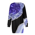 thumbnail image 4 of Women's Long Sleeve Casual Dress Abstract Purple and Black Print, Comfortable and Stylish Mini Dress, 4 of 5