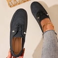 thumbnail image 5 of Women’s Leather Oxford Shoes Trendy Casual Loafers with Arch Support – Lightweight Non-Slip Casual Work Shoes Black 8.5(41), 5 of 9