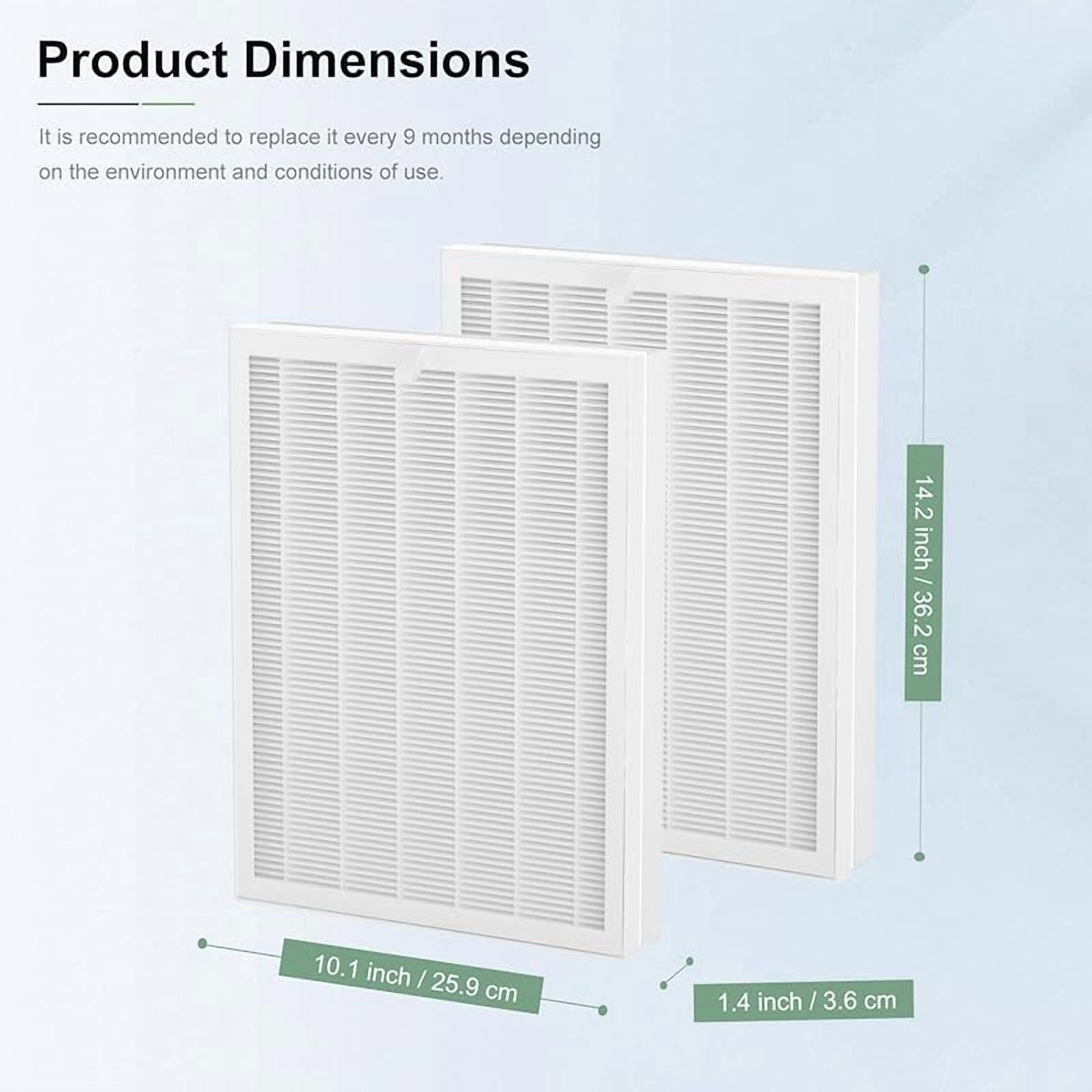 2Pack ClearAir-A7 Filter & E-400 Filter Compatible with VEWIOR ClearAir-A7 H14 Purifier ＆ AromaRoom E-400 H14 True HEPA Purifier, 3-Stage True Hepa with Efficiency Activated Carbon