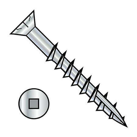 

6X1 5/8 Square Flat Nibs Deck Screw Type 17 2/3 Thread Zinc 1 000HR Salt Spray (Pack Qty 6 000) BC-0626DQF17HC