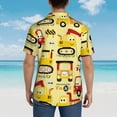 thumbnail image 6 of Balery Funny Construction Vehicles Print Men's Hawaiian Shirts Short Sleeve Beach Shirt Relaxed Fit Vacation Button Down Shirts-Medium, 6 of 9