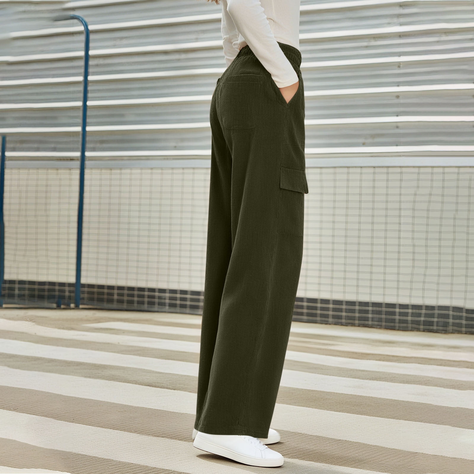 Pantalon En Velours Côtelé Rose Poussiéreux Vintage Des Années 80 24 XS - Pantalon Taille Haute Plissé - Jambe Fuselée En Cordon Preppy Academia - France