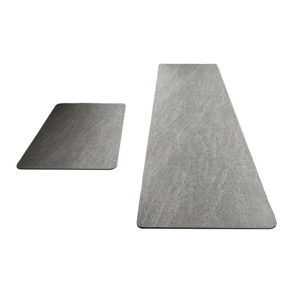 Diatomaceous Earth Bath Mat Set 2-Piece - Super Absorbent Quick Drying Stone Shower Mat with Non-Slip Rubber Backing for Bathroom Floor