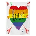 thumbnail image 3 of Ambesonne Pride Tablecloth Rectangular Table Cover, Heart Arrows Love Doodle, 60"x84", Multicolor, 3 of 4